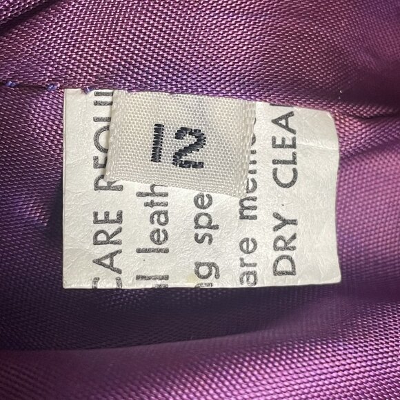 80s Glam Womens Real Leather Dress Navy Blue Ruched Size 9 Glam Rock Dress - Picture 15 of 16